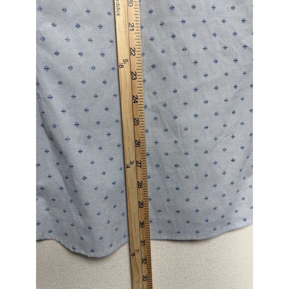 7 Diamonds Men's Button Up Shirt XL Flip Cuff Gray Blue Classic Fit Long Sleeve - Picture 8 of 13